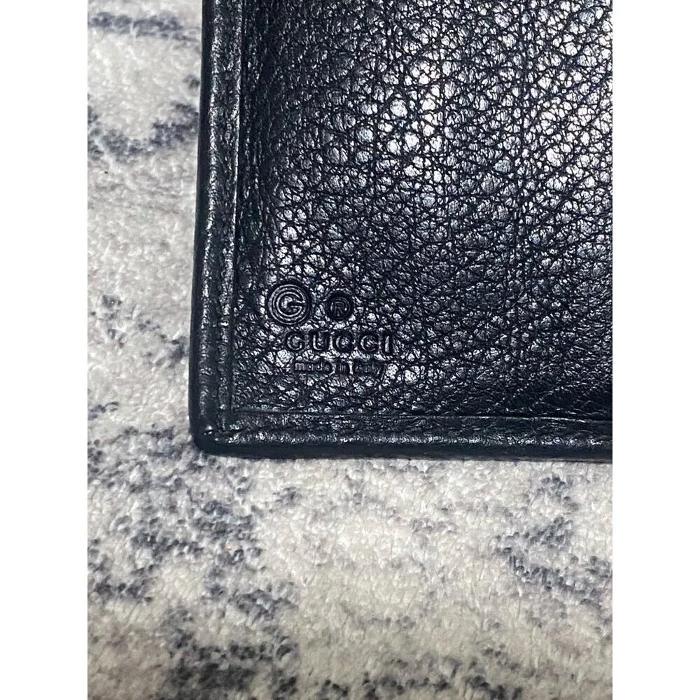 Gucci Black Leather French Trifold Wallet